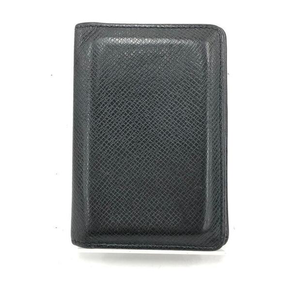 LOUIS VUITTON Taiga Black Card Case, Pocket Organizer, Ardoise, M30512/MI0014 - Picture 1 of 8